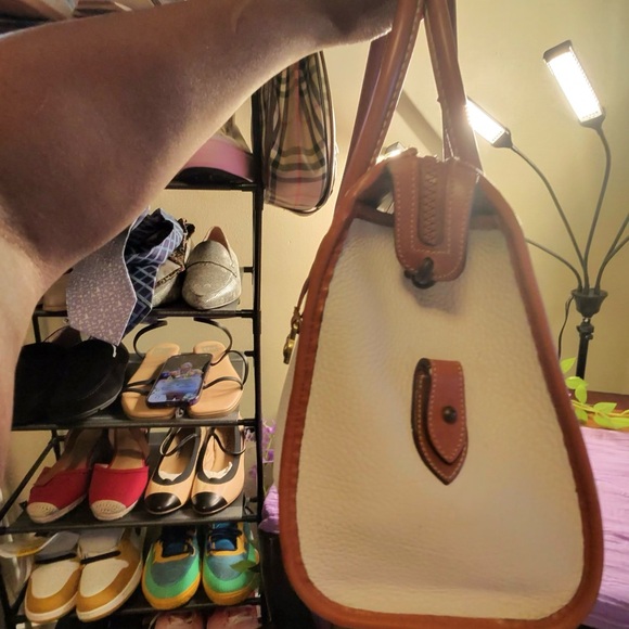 Dooney & Bourke Handbags - Dooney & Bourke Tan and White Tote Bag